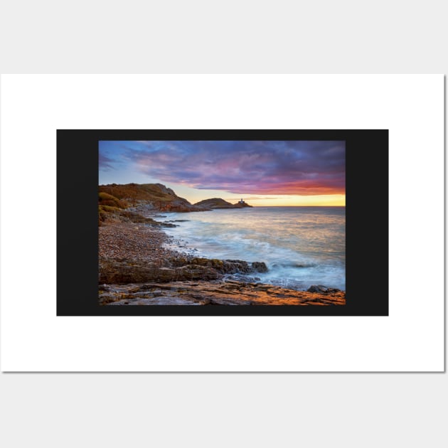 Mumbles Lighthouse, Bracelet Bay, Swansea Wall Art by dasantillo